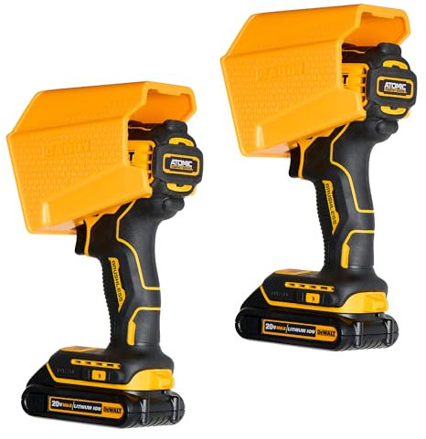 Drill Holder, Power Tool Organizer, Utility Storage Rack | Universal Wall Mount Cordless tools holder fits most drills like Dewalt Drill (2-PACK) (Yellow)