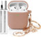 Ljusmicker AirPods Case Cover 2/1 (2019) with Cleaner Kit, Soft Silicone Protective Case for Apple AirPods 2nd/1st Generation, Shockproof, Supports Wireless Charging, Anti-lost Keychain