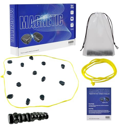 ZUNIPLEX Magnetisches Schachspiel,Tisch-Magnetspiel,Pädagogisches Magnetisches Stein-Brettspiel,Puzzle Checkers Spiel,Partyspiele für Kinder und Erwachsene