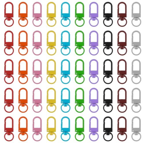 50Pcs Metal Lobster Claw Clasps Swivel Snap Hook Key Chain Small Keychain Clasps for Zipper Pullers Backpack Beads Jewelry DIY Making Keychain Accessories