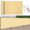 Balkon Sichtschutz Balkonabdeckung 750 x 150 cm Windschutz Und Sonnenschutz, Balkonbespannung Balkonsichtschutz, mit Kabelbinder Und Kordel, für Hofmauer Terrasse, Sandgelb