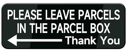 Please Leave Parcels In The Parcel Box With A Left Arrow Sign W/Adhesive Back - Durable And Wipe Clean Plastic Sign - 10X3 Business Restaurant Signage For Customer Entry Areas