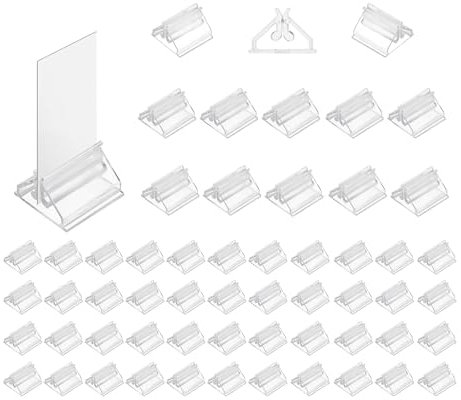 JINXIAN 80 Pezzi Porta Etichette Trasparente Riutilizzabile Porta Menu da Tavolo Porta Carte da Gioco Supporti per Carte in Acrilico