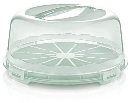 Stolmet Cake Box, Plastic Clear Cake Carrier, Reusable Storage Container for Cupcakes, Muffins or Cakes, Many Styles, Ideal for Transporting Pastries, Cake Box with Lid (Green Round)