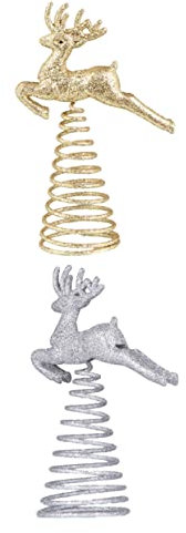KITANDOVE Helle Festliche Weihnachten Baum Stern Topper Set Elch Modell Baum Ornament Stehen Für Größe Baum