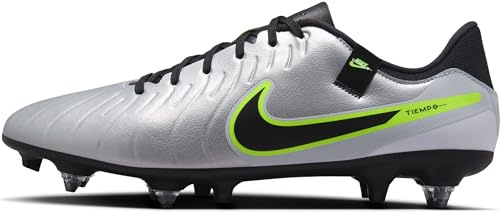 Nike Fußballschuh Nike Tiempo Legend 10 Academy Sg-Pro Anti-Clog Traction Fußballschuh Für Weichen Rasen, Metallic Silver/Black-Volt, DV4338-001, 45 EU (11 US)