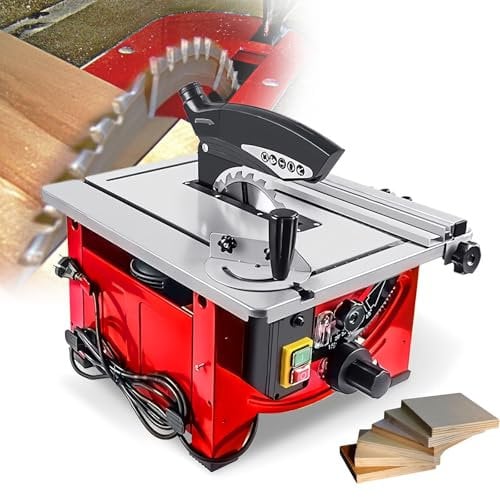 SAIYERUS Table Saw Portable Table Saw 210mm Mini DIY Sliding Woodworking Table Saw Tabletop Saw for Indoor Portable Cutting Saw Table 2900W Electric Saw DIY Sawing Machine,52 x 40cm