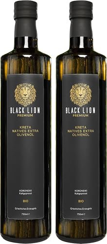 KRETA | Olio d'oliva greco biologico spremuto a freddo, extra nativo | delicato e gustoso | 100% Koroneiki Olive Premium (2 x 750 ml)
