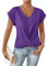 Tee Shirt Blanc Femme T-Shirt T-Shirts Et Tops De Sport Femme Col V Top Femme Ete T Shirt Femme Oversize Très Large Vêtements Grande Taille Vetement Femme Grande Taille Idee Cadeau Femme Violet L