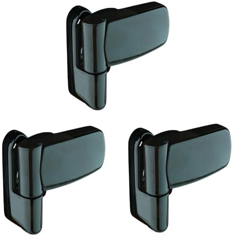 [FIXINGS DIRECT] Ultimate UPVC Double Glazing Door Flag Hinge (White, Black, Gold, Chrome, Grey) High Security, Fully Adjustable 85mm x 89mm Flag Hinge for Composite Doors (3, Black)