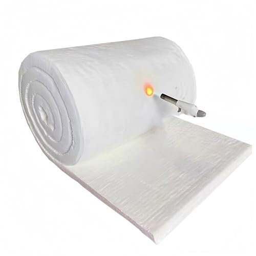 Laine de céramique,Isolation ignifuge 2606 ℉ Isolation Ignifuge, 1 d'épaisseur X 24 X60 - Pour L'isolation Thermique Des Poêles, Cheminées, Fours, Fours, Lave-vaissel(Size:24x12x1(60x30x2.5 cm))