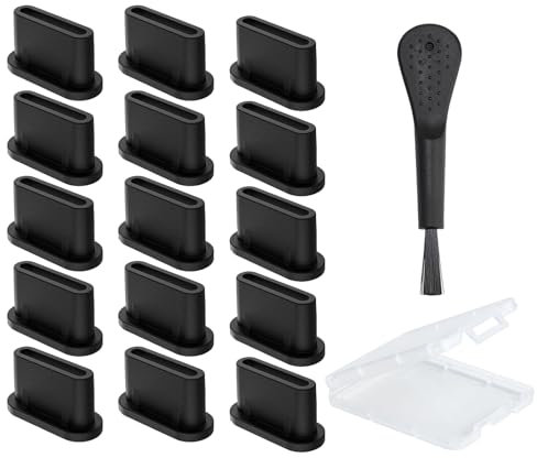 USB C Dust Plug, 15 Pcs Silicone Cover Type C, Dust Plugs Dust Caps, Protect Charging Cover from Dust Caps, Compatible with iPhone 15 Samsung Galaxy Google Pixel