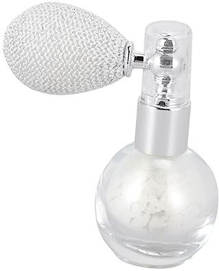 PACKOVE Highlighter Puder Sprühflasche Perlweiß Loses Glitzer Spray für Gesicht Körper Haar Ölfreies Make Up Hochglanz Pulversprühgerät für Frauen und Mädchen