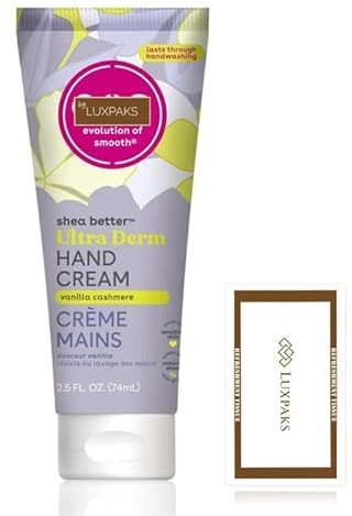 Hand Care Set: E.O.S. Vanilla Cashmere Hand Cream + LUXPAKS Wipe | E.O.S. Hand Cream, Vanilla Cashmere, Shea Butter, 24HR Hydration, Travel Size, Hand Care