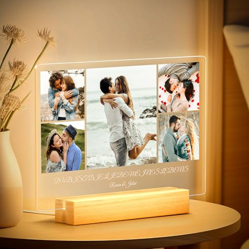 Personalisierte Bilderrahmen mit Foto, Personalisierte Geschenke für Frauen | Bilderrahmen Personalisiert mit Bild, Personalisierte Jahrestag Geschenk für Frauen Männer Sie Ihn Freundin Freund