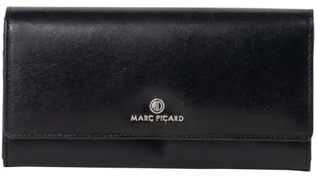 Marc Picard Leder Geldbörse Firenze Wallet with Flap Black schwarz