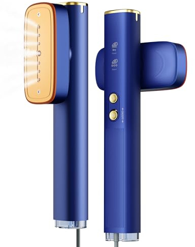 Ferro da stiro verticale- 1200W stiratore verticale, riscaldamento rapido in 15 secondi, serbatoio grande da 120 ml, emissione costante di vapore di 22 g/min, Ferro da stiro portatile 2 in 1 Blu.