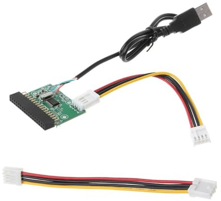 Snorvixre Disquetera a placa adaptadora USB con cable de alimentación, cable USB de 1, 44, 3, 5 pulgadas a placa de conexión de 34 pines