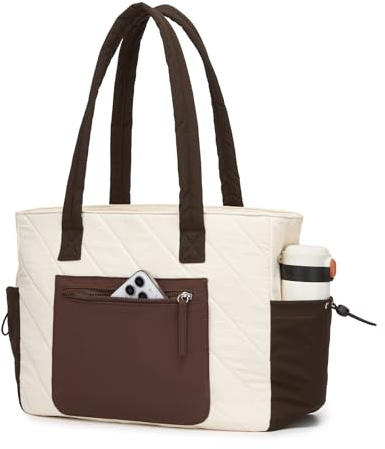 Miss Lulu Damen Tasche Leichte, Vielseitige Strandtasche, Shopper mit 10 Taschen, Handtasche, Stylishe Bag, Laptopfach 15,6, Wasserabweisend für Arbeit, Schule und Reisen