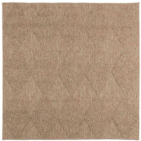 XHNIFBN AGIRA - Tappeto quadrato da 120 x 120 cm, lavabile, per soggiorno, antiscivolo, in poliestere, per interni ed esterni, adatto per riscaldamento a pavimento, colore naturale