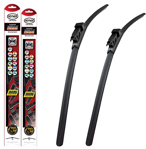 Fits Seat Leon 2006-2012 Heyner Germany Premium Super Flat Windscreen Wiper Blades Replacement Front Set 2626 HSF2626