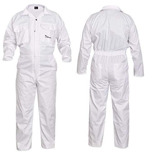 SHYNE KILTS U.K Bianco Uomo Tuta Intera Tuta da Lavoro Boiler Abito Tuta Intera Abbigliamento da Lavoro Meccanici Tuta da Lavoro - Bianco, 3XL