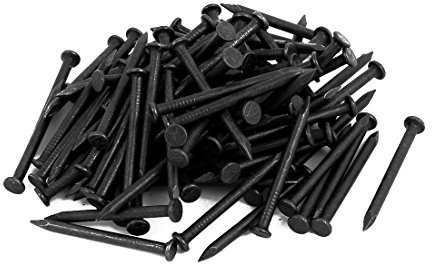 sourcing map Clous 1,5 pouces Longueur Carbone Acier Pointe Mur Ciment Quincaillerie Clou Noir 100 Pièces