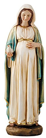 Hand Painted Mary, Mother of Jesus Resin Statue, 8 Inches