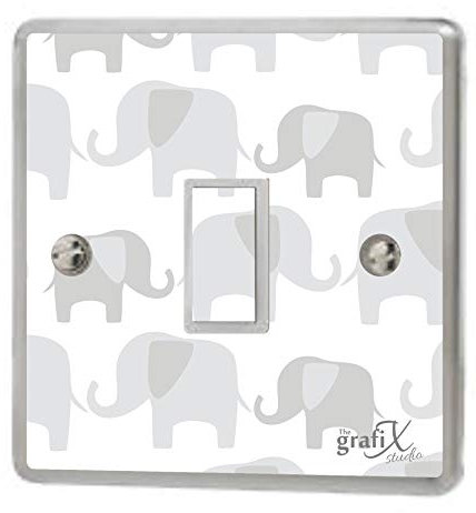 Sw151 - Vinilo adhesivo para interruptor de luz, diseño de elefante, color gris