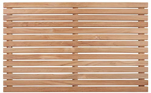 Nordic Style Premium Teak Dusch- und Badematte für den Innen- und Außenbereich – rutschfeste Holzplattform für Spa, Sauna, Pool, Whirlpool – Bodenbelag Dekor und Schutz (79,8 x 49,8 cm, natürliches