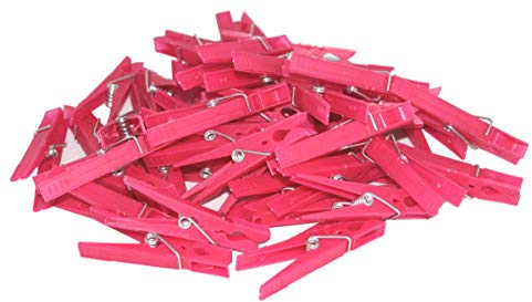 Pinzas de ropa grandes, 50 unidades, color rojo