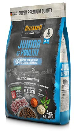 BELCANDO Junior GF Poultry [4 kg] getreidefreies Hundefutter | Trockenfutter ohne Getreide für Junge Hunde | Alleinfuttermittel für Hunde ab 4 Monaten