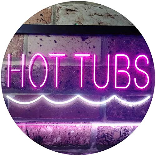 ADVPRO Hot Tubs Supply Dual Color LED Neon Sign White & Purple 300 x 210mm st6s32-i3375-wp