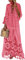 Minetom Robe Maxi Longue Femme Élégant Robe de Soiree Party Plage Boho Grande Taille Floral Dentelle Col V Manches 3/4 Sundress (40, Rose)