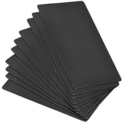 sourcing map Blank Metal Card 100x50x0.3mm Painted Aluminum Plate for DIY Laser Printing Engraving Black 25 Pcs