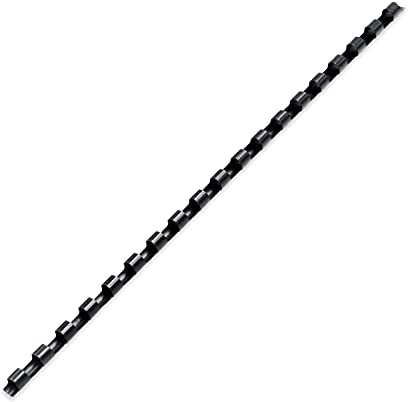 Binditek 200 Pack Plastic Binding Comb Spines, 1/4 Inch Diameter, 25 Sheet Capacity, for Letter Size, Black, for Students and Coworkers