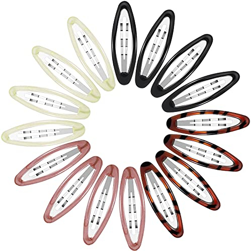 16 Stück 2,8 Zoll Große Ovale Wassertropfen Form Frauen Haarspangen Metall Einbrennlack Rutschfeste Haarspangen für Mädchen Frauen Haarschmuck (Elegante Farbe, Retro Stil)