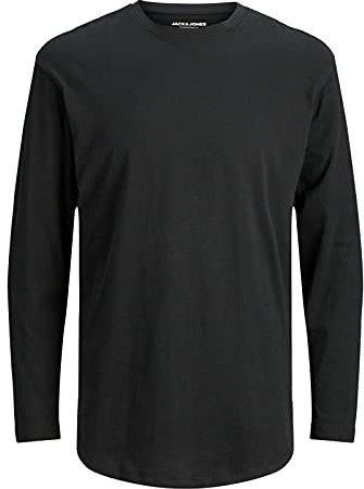 Jack & Jones Men's JJENOA TEE O-NECK LS NOOS Langarmshirt, Black/Fit:Relaxed, XXL