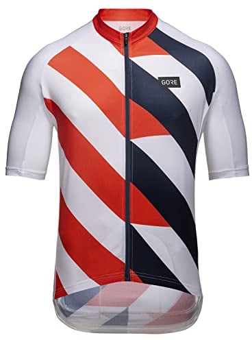 GORE WEAR Herren Fahrrad-Kurzarmtrikot Signal, XL, Weiß/Feuerrot