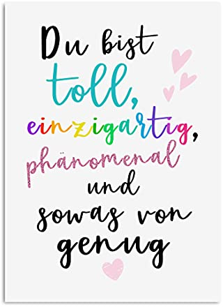 Nastami Postkarte Du bist SOWAS VON GENUG Geschenk Freundin Postkarte Du bist toll (sowas von genug)