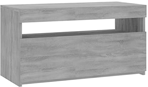 vidaXL Mobile Porta TV con Luci LED Grigio Sonoma 75x35x40 cm
