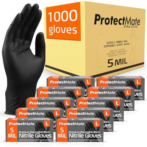 Nitrile Gloves Black (XXLarge, Case of 1000 pcs)
