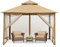 MASTERCANOPY 2,7 x 2,7 m Doppeldach Gartenpavillon Gartenlaube Pavillon mit 4 Netz für Garten, Hof, Beige