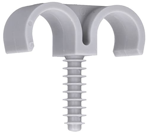 25 Stück Voxura Steckschelle 2-fach Kabel- & Rohrbefestigung IEC 20 Bohrloch Ø 8 mm grau