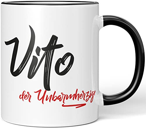 JUNIWORDS Tasse, Vito, der Unbarmherzige, Schwarz (5308464)