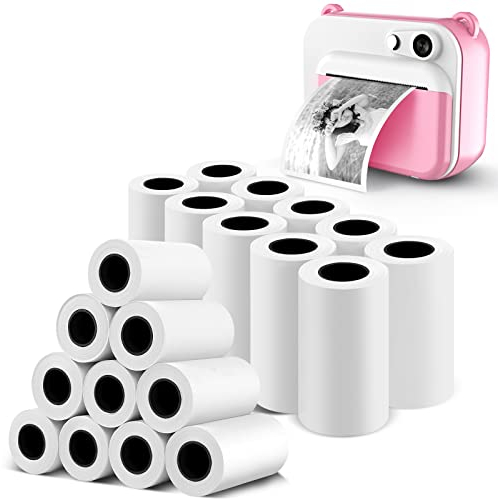 Lot de 20 rouleaux de papier d'impression instantané pour enfants, 5,6 x 3,0 cm, pour imprimante photo thermique, blanc, compatible avec VTech, Kidizoom, Dragon Touch pour enfants