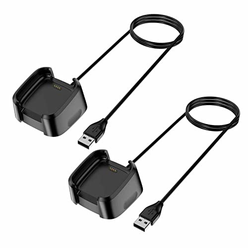 Charger Cable for Fitbit Versa 2, 100cm Replacement USB Charging Cradle Dock Stand Cable for Versa 2 Fitness Smartwatch (2 PACK)