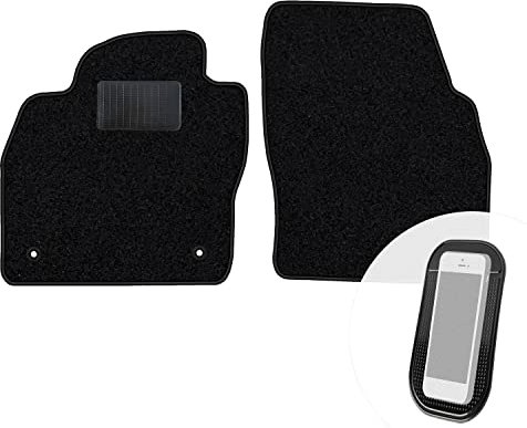 moto-MOLTICO Vorne Fußmatten Auto Velours Autoteppiche Schwarz Automatten Set 2-teilig passend für VW Polo VI, Seat Ibiza V, Arona, Audi A1 III ab 2017