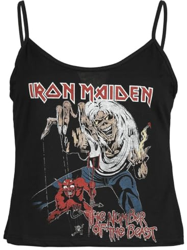 Iron Maiden The Number of the Beast Frauen Top schwarz L 100% Baumwolle Band-Merch, Bands