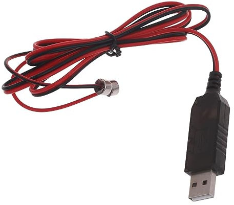 Haveratio Cable de Carga USB magnético para baterías Recargables de 3,7 V 14500 16340 26650 con luz indicadora roja/Verde